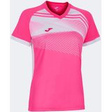 Joma Supernova II Shirt Korte Mouw Dames - Fluo Roze Wit