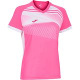 Joma Supernova II Shirt Korte Mouw Dames - Fluo Roze Wit
