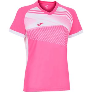 Joma Supernova II Shirt Korte Mouw Dames - Fluo Roze Wit