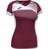 Joma Supernova II Shirt Korte Mouw Dames - Bordeaux Wit