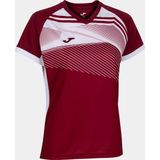 Joma Supernova II Shirt Korte Mouw Dames - Bordeaux Wit