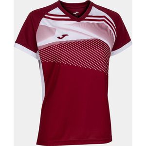 Joma Supernova II Shirt Korte Mouw Dames - Bordeaux Wit
