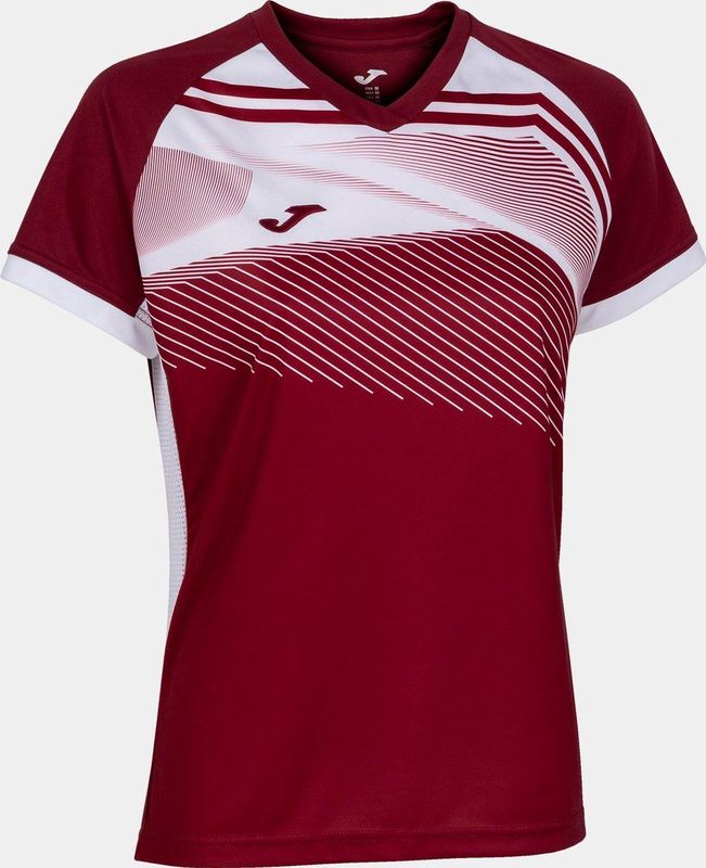 Joma Supernova II Shirt Korte Mouw Dames - Bordeaux Wit