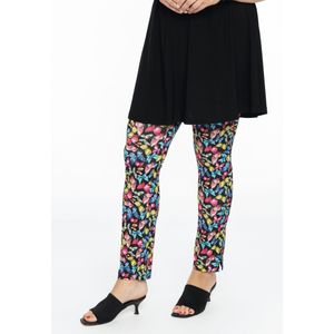 Yoek Slim Fit Tregging DOLCE van Travelstof met Dierenprint Multi