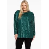 Tuniek - Zwart - Pailletten - Lange Mouwen - Ronde Halslijn