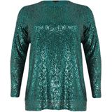 Tuniek - Zwart - Pailletten - Lange Mouwen - Ronde Halslijn