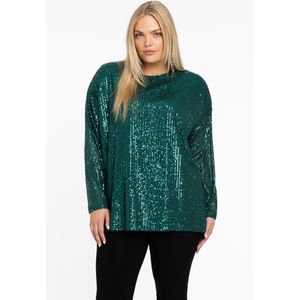 Tuniek - Zwart - Pailletten - Lange Mouwen - Ronde Halslijn