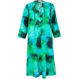 Jurk - ACQUA - Katoenen Jurk - Midi-lengte - Lange Mouwen - V-halslijn