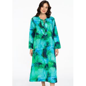 Jurk - ACQUA - Katoenen Jurk - Midi-lengte - Lange Mouwen - V-halslijn