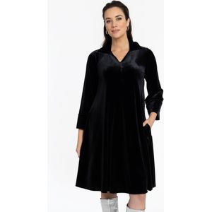 Jurk met V-hals VELOURS