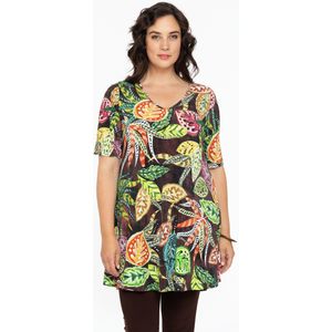 Yoek Tuniek DOLCE van Travelstof met All Over Print Bruin/Geel/Groen