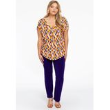 Tuniek - HARLEQUIN - Oranje en Paarse Geografische Print - V-hals