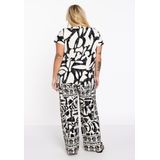 YOEK - Shirt - Ecru/Zwart - Wijde Pasvorm - Kwartmouw