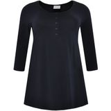 YOEK - Shirt - Nachtblauw - Driekwart Mouw - Losse Pasvorm