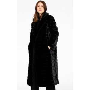 Mantel - Gestreept - Faux Fur - Tussenjassen