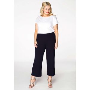 Yoek Cropped Loose Fit Broek Donkerblauw