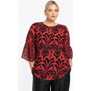 Tuniek - Rood en Zwart - IKAT-motief