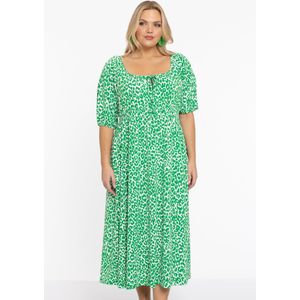 Jurk met gesmokte taille GREEN LEO