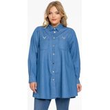 Denimblouse - Blauw - Denim - Zilveren Knopen