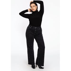 Wijde jeans met parels