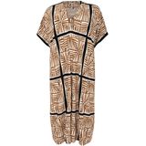 YOEK - Oversized Vest - Ecru/Navy/Bruin - Losse Pasvorm