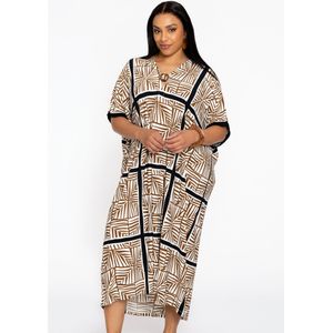 YOEK - Oversized Vest - Ecru/Navy/Bruin - Losse Pasvorm