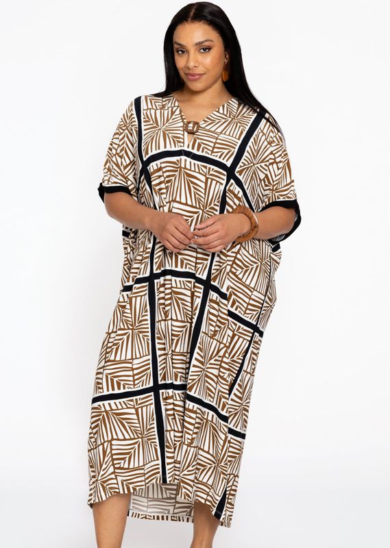 YOEK - Oversized Vest - Ecru/Navy/Bruin - Losse Pasvorm