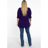 YOEK - Blouse - Pruim - Klassieke Blouse - Pofmouwen - Knoopsluiting