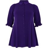 YOEK - Blouse - Pruim - Klassieke Blouse - Pofmouwen - Knoopsluiting