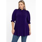 YOEK - Blouse - Pruim - Klassieke Blouse - Pofmouwen - Knoopsluiting