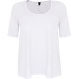 YOEK - Shirt - Wit - Effen - Halve Mouw - Losse Pasvorm