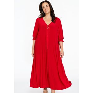 Jurk - DOLCE - Cocktailjurk - Gesmokte Mouwen - Swing Fit - V-hals
