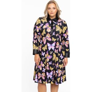 Jurk met faux leren kraag BUTTERFLY