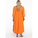 Jurk - DOLCE - Maxi Lengte - Pofmouwen - Ruches - Steekzakken