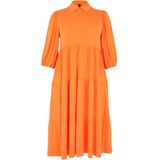 Jurk - DOLCE - Maxi Lengte - Pofmouwen - Ruches - Steekzakken