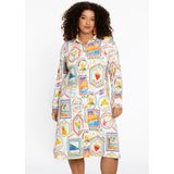 YOEK - Midi Jurk - Multi - Lange Mouwen - Knoopsluiting