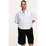 YOEK - Blouse - Wit - Rechte Pasvorm - Klassieke Kraag - Half Lange Mouwen