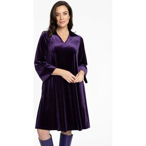 Jurk met V-hals VELOURS