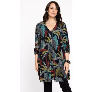 Yoek Vest DOLCE van Travelstof met All Over Print Zwart/Geel/Rood