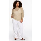 YOEK - Top - Goud - Lurex - Rechte Pasvorm - Lange Mouwen - Ronde Hals