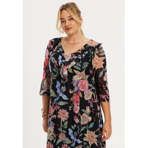 Jurk met volants ORIENTAL FLOWER