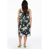 Zomerjurk - Donkerblauw - Mesh - Gebloemd Dessin