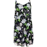 Zomerjurk - Donkerblauw - Mesh - Gebloemd Dessin