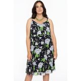 Zomerjurk - Donkerblauw - Mesh - Gebloemd Dessin