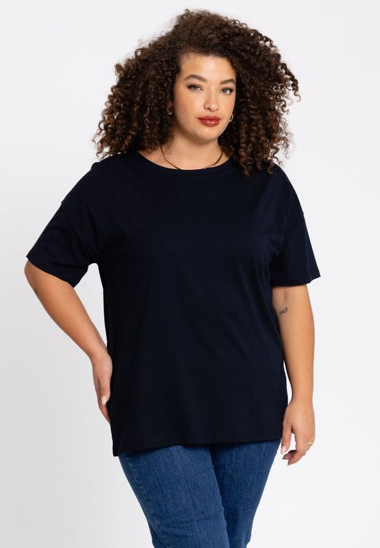 YOEK - Shirt - Navy - Kwartmouw - Losse Pasvorm