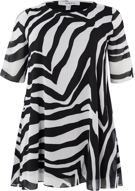 YOEK Tuniek 'Savanna'  zwart / wit