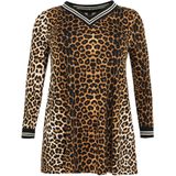Sweatshirt - Leopard - Flare Fit - Glinsterende Boorden - V-hals