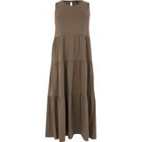 Jerseyjurk - COTTON - Ronde Halslijn - Enkellengte - Romantische Ruches