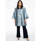 Jacket - Kimono Geïnspireerde Jas - Met Bloemen - Wijde Pasvorm - Midi Mouwen