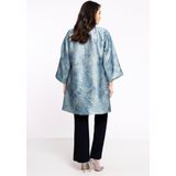 Jacket - Kimono Geïnspireerde Jas - Met Bloemen - Wijde Pasvorm - Midi Mouwen